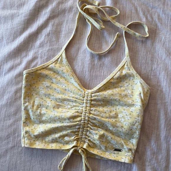 Yellow Floral Halter Tank - Picture 4 of 5